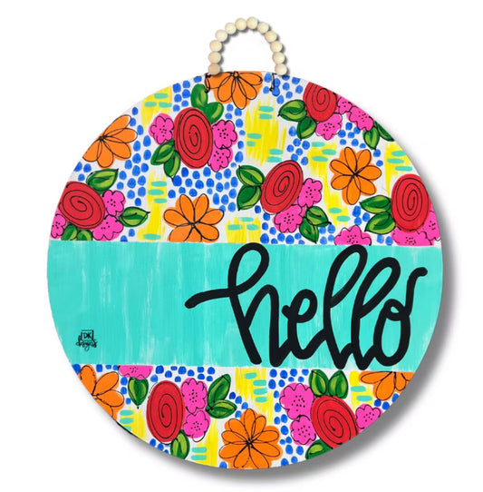 DK Teal Flower Large Hanger
