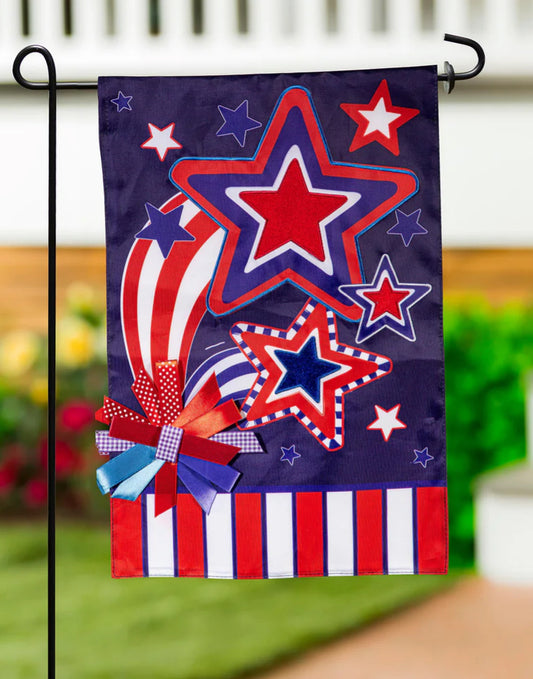 Evergreen Stars and Stripes Applique Garden Flag