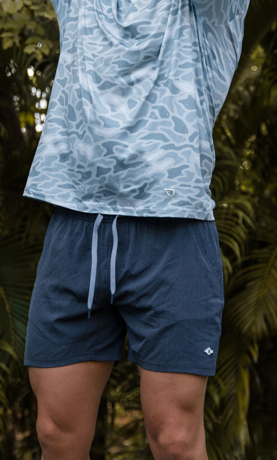Burlebo Athletic Short Heather Navy American Flag Liner