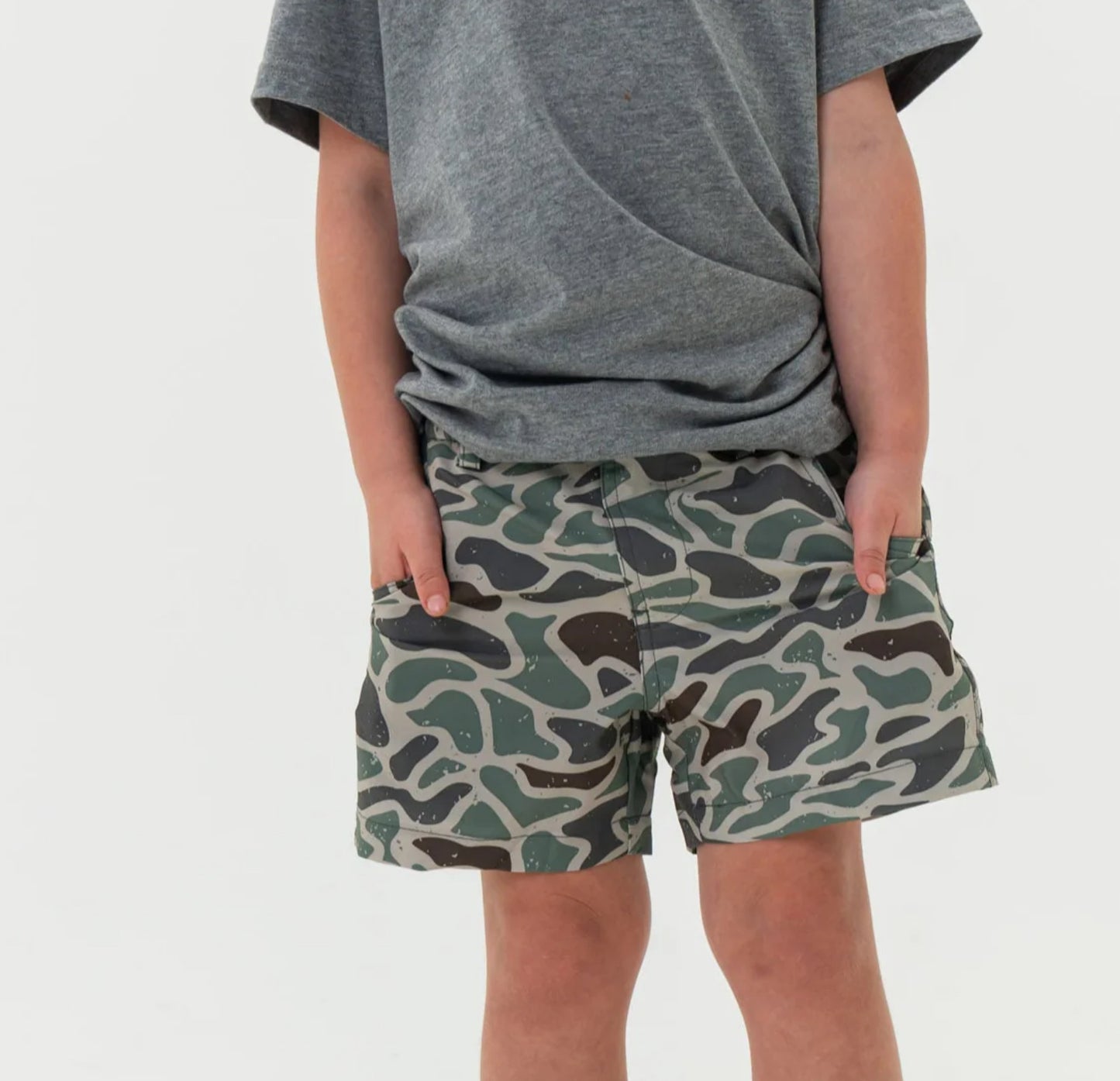 Burlebo Youth Everyday Short - Classic Deer Camo - Grey Pocket