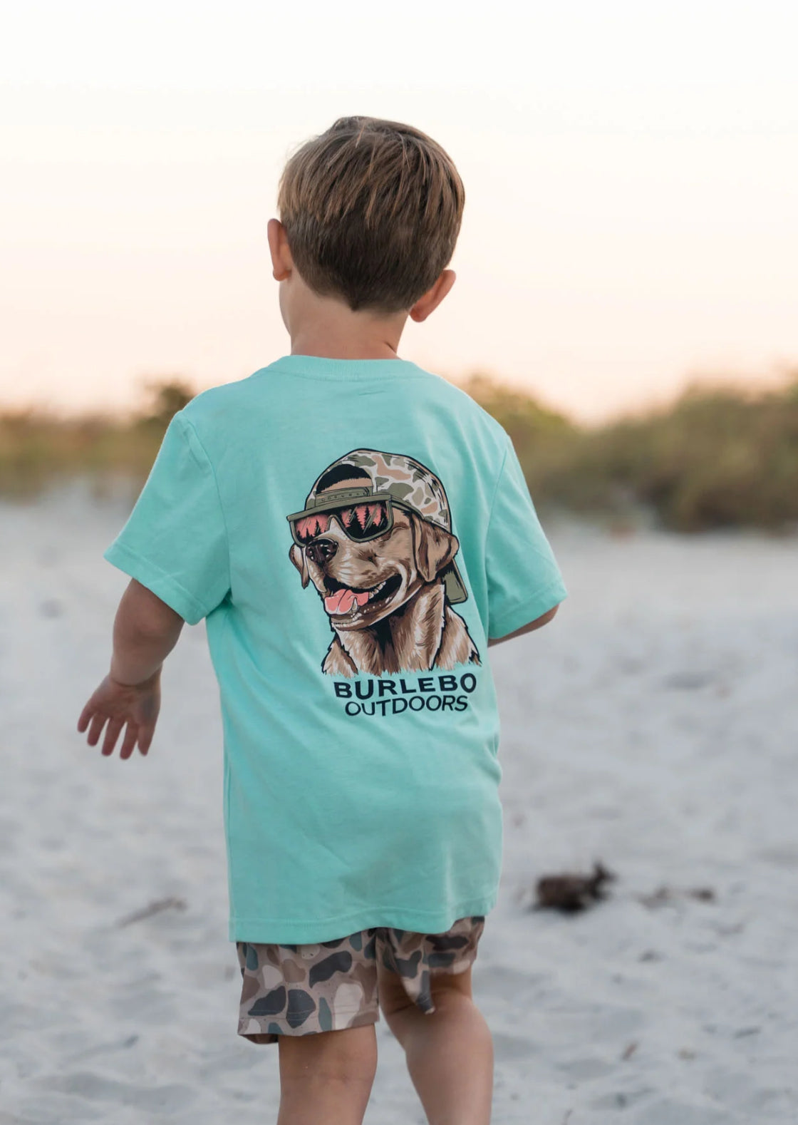 Burlebo Youth Tee - Mallard Camo Dog - Island Reef