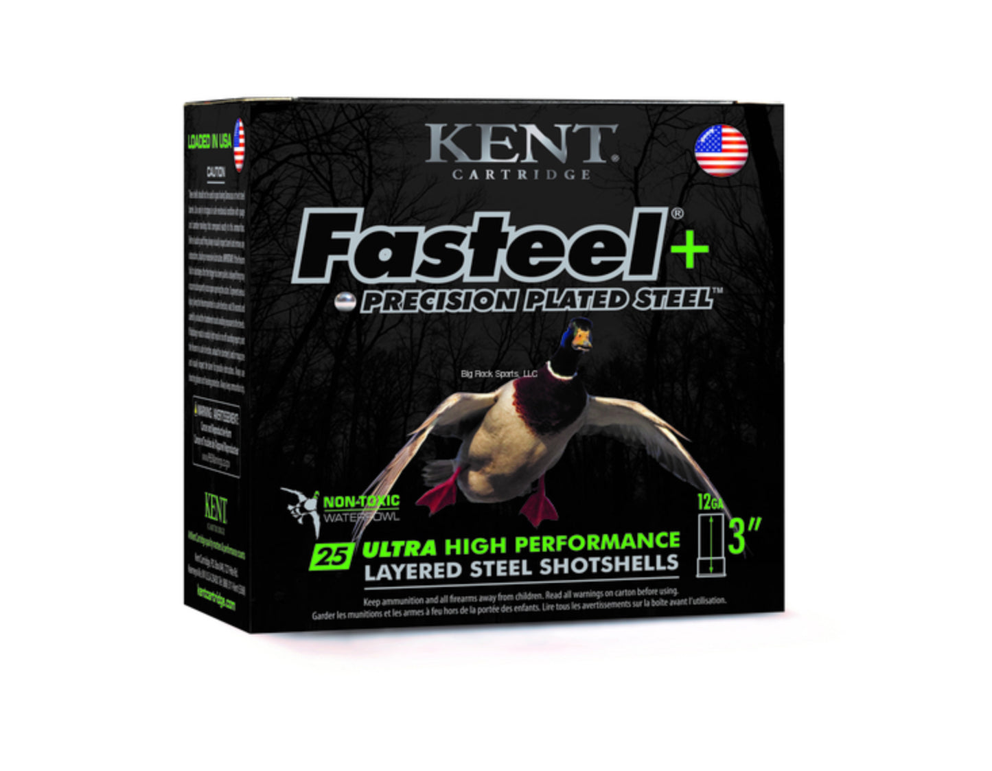 Kent K123FSP36-2X4 Fasteel+ Precision Plated Steel 12 GA 3" 1 1/4oz. #2/#4 Shot 1450 FPS 25Bx