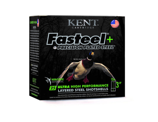 Kent K123FSP36-2X4 Fasteel+ Precision Plated Steel 12 GA 3" 1 1/4oz. #2/#4 Shot 1450 FPS 25Bx