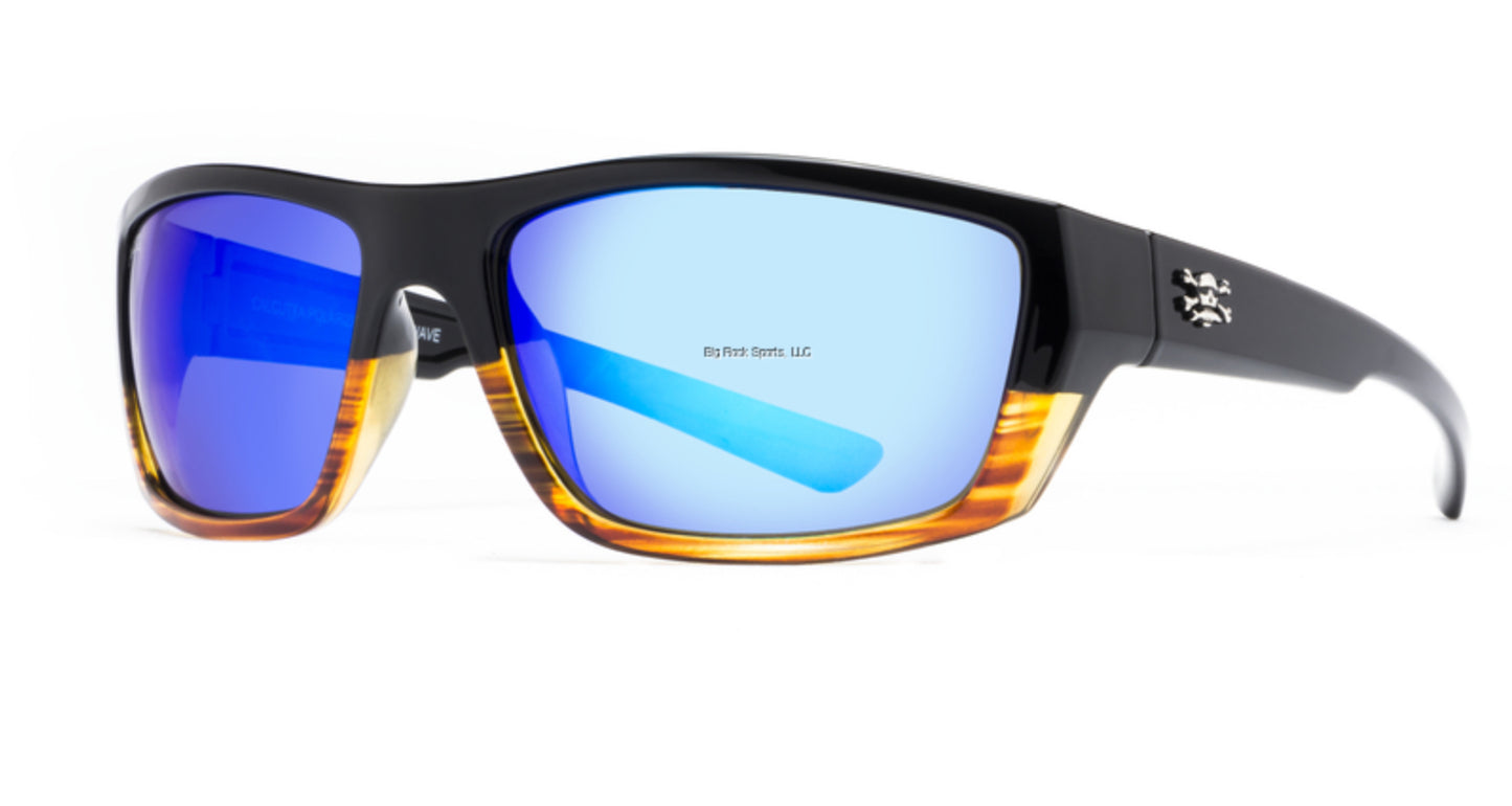 Calcutta Sancho Wood Grain Fade Frame Blue Miirror. 2405-0437