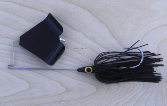 Lunker Lure PW311 Proven Winner Buzz Bait, 3/8 oz, Black Head/Black Metal Skirt/Black Blade