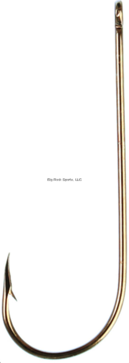 Eagle Claw 214AH-4 Aberdeen Hook, Size 4, Forged, Light Wire, Non-Offset, Ringed Eye, Bronze, 10 per Pack