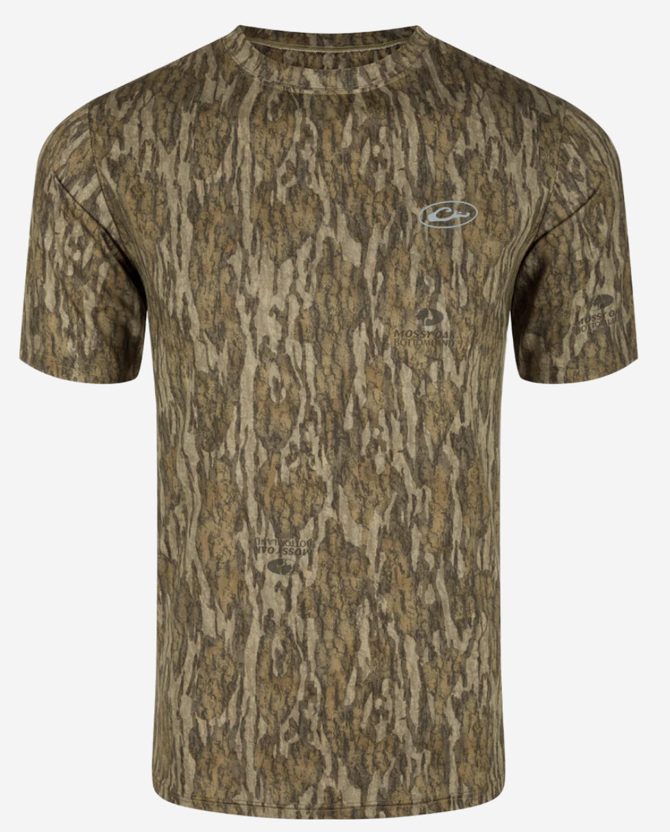 Drake Youth EST Camo Performance Crew S/S Bottomland DW1906