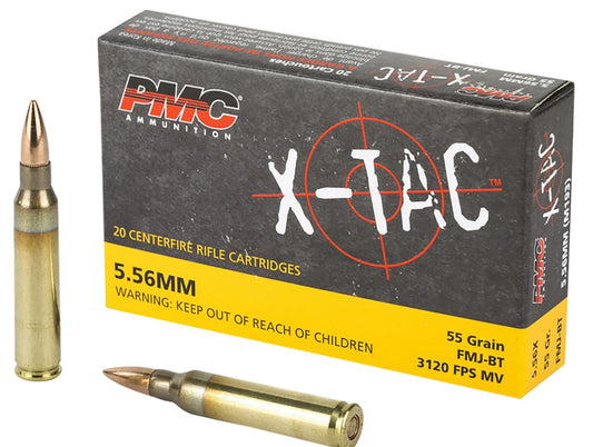PMC 556X X-Tac 5.56x45mmNATO 55gr Full Metal Jacket Boat Tail 20 Per Box