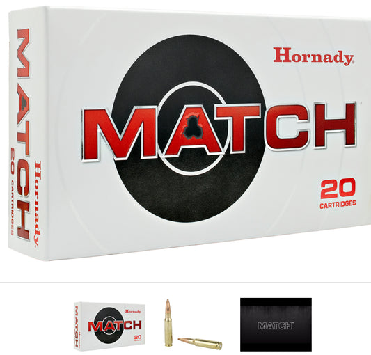 Hornady 8097 Match 308Win 168gr Boat Tail Hollow Point 20 Per Box/10 Case