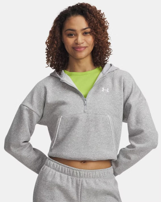 UA Rival Fleece Piped Women's ½ Zip Hoodie Gray 6003707
