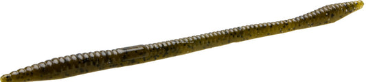 Zoom 006025 Trick Worm , 6 1/2", 20Pk, Green Pumpkin (752584)