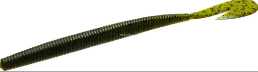 Zoom 018025 Ultra-Vibe Speed Worm , 6", 15Pk, Green Pumpkin
