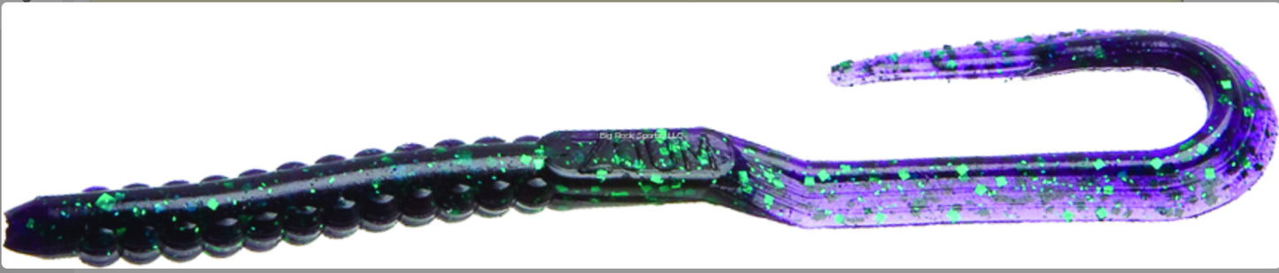 Zoom 001005 U-Tale Worm, 6 3/4", 20Pk, Junebug