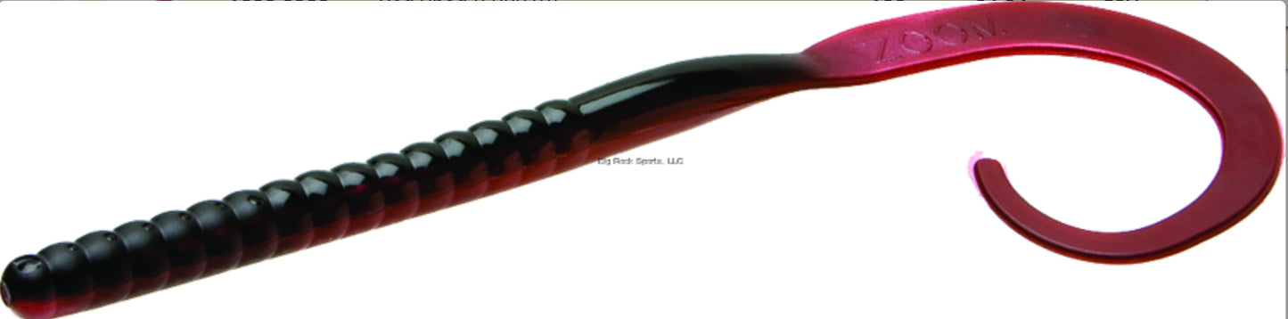Zoom 026029 Ol' Monster Worm, 10 1/2", 9Pk, Red Shad