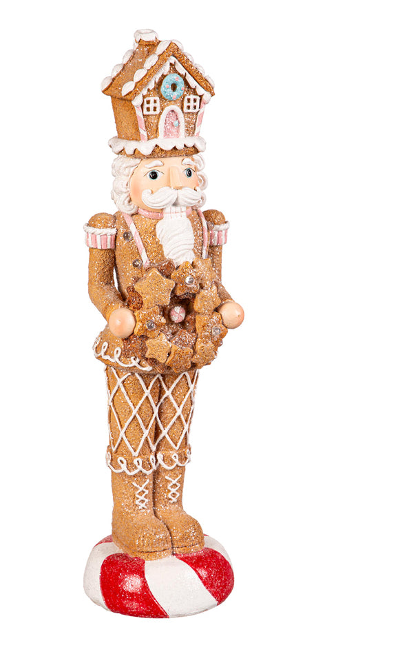 Greenleaf Baking Spirits Bright LED Table Decor Resin Gingerbread Nutcracker, 14.5"