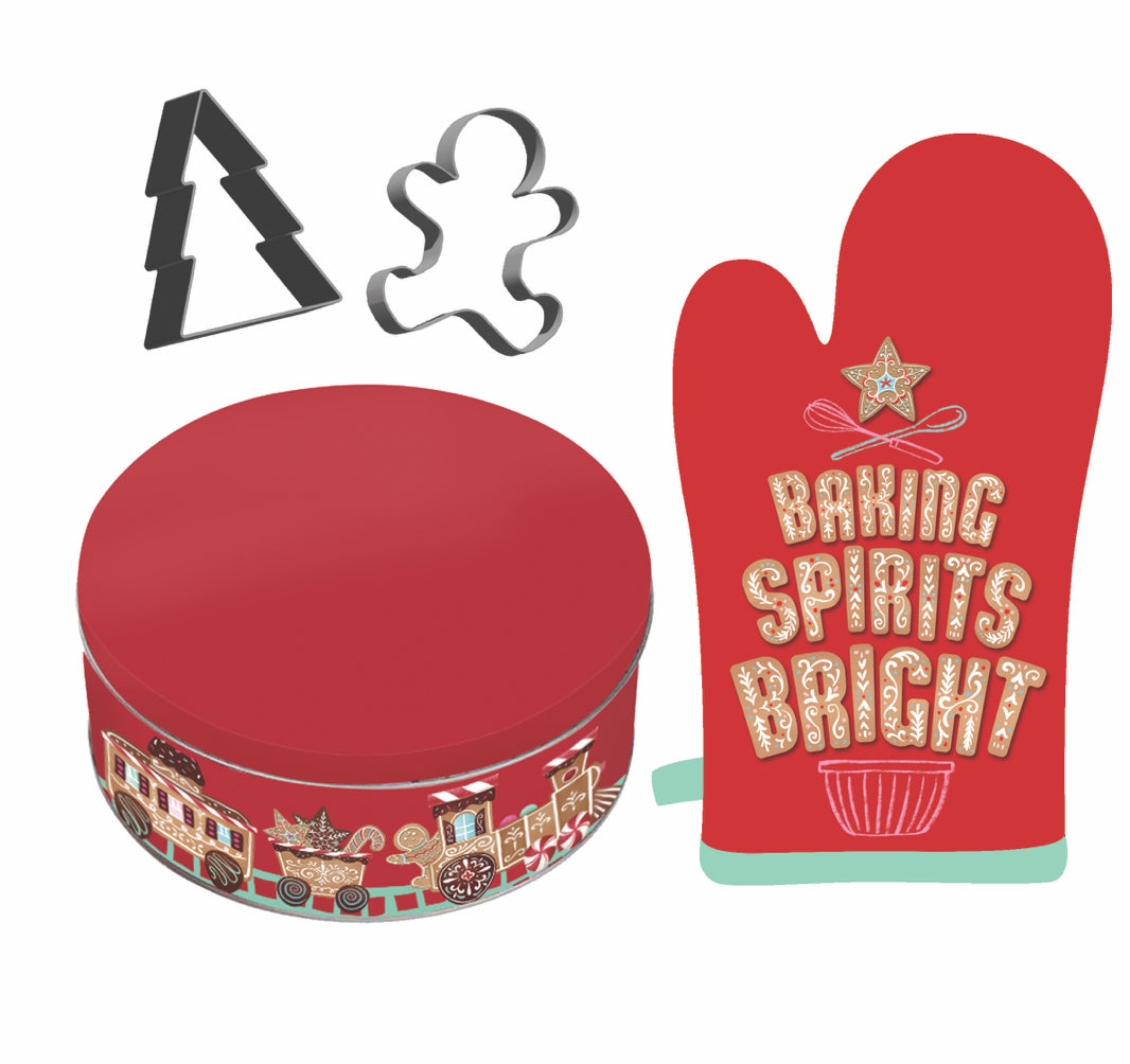 Evergreen Baking Spirits Bright Kitchen Gift Set Baking Set