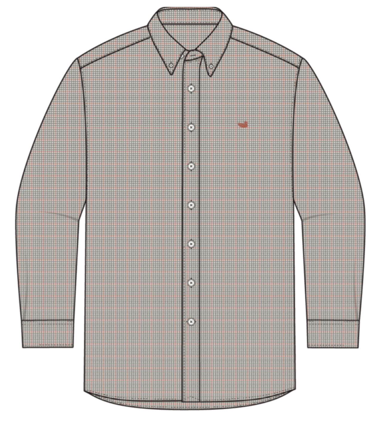 Southern Marsh Dyer Performance Gingham Dress Shirt Burnt Taupe & Dark Olive CDYG BTDL