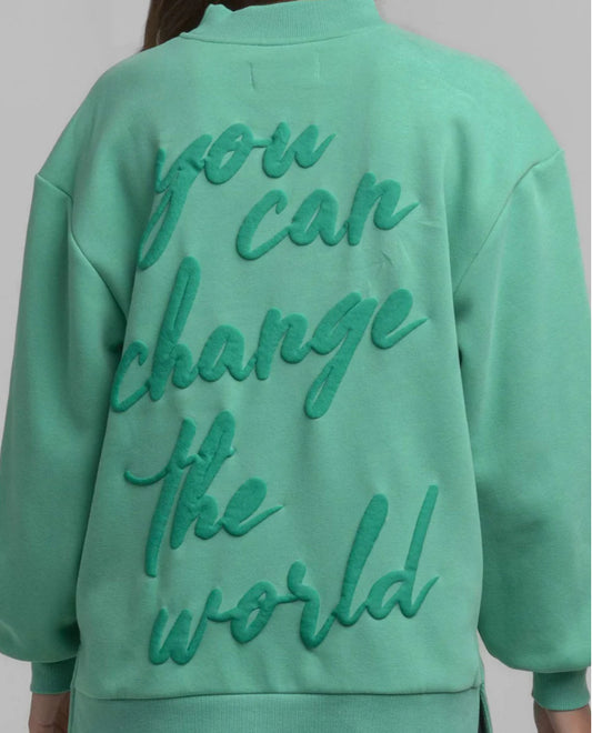 Southern Shirt Happy Thoughts Puff Print Sweatshirt - Aloe