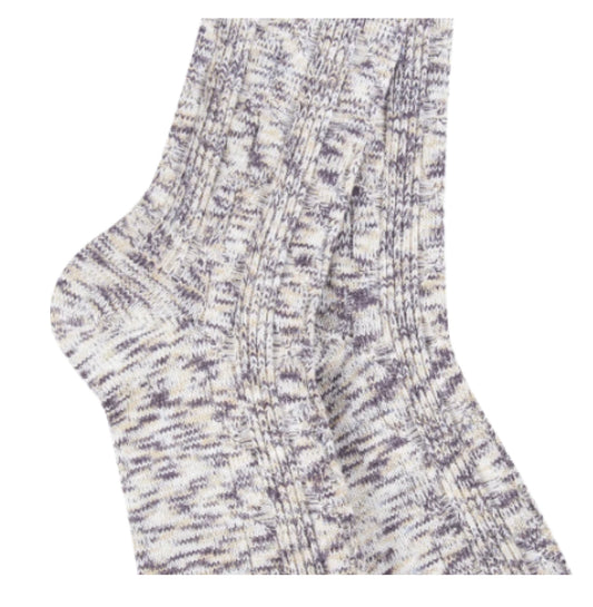 Crescent Sock Weekend Light Weight Cable Crew- Cookie Dough Multi