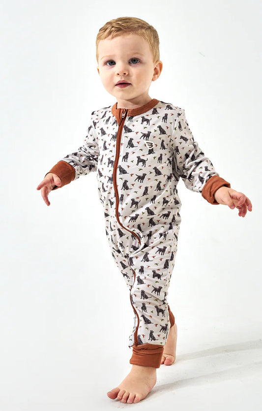 BUrlebo Baby Zip Up - Ducks And Dogs
