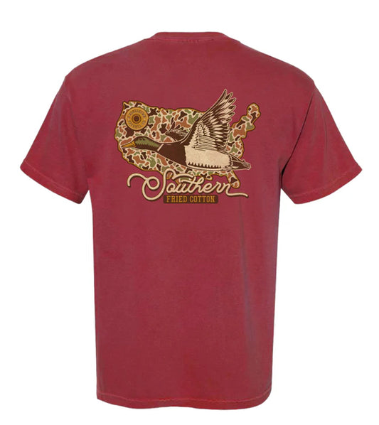 Southern Fried Cotton Name Drop Droppin’ In S/S Tee Washed Crimson