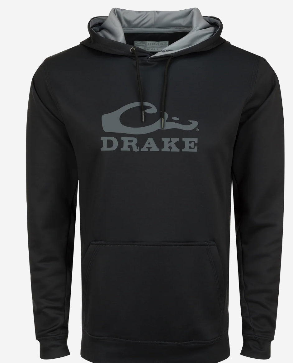 Drake Youth Performance Stacked Hoodie Black