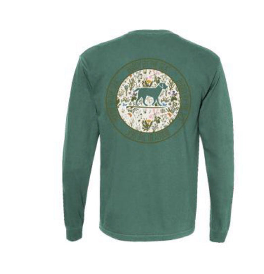 Buddy by the Sea Nature Circle Adult L/S Tee Cypress Green