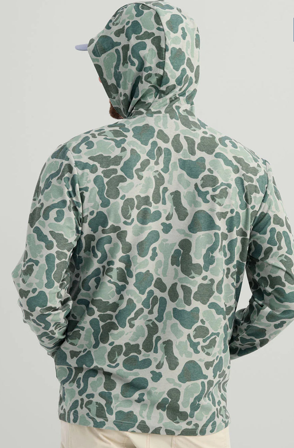 HUK KC PRINT LEEWARD LIGHTWEIGHT FLEECE HOODIE Volcanic Ash