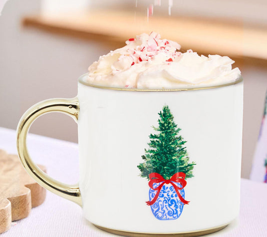 Mary Square Café Mug Chinoiserie Tree