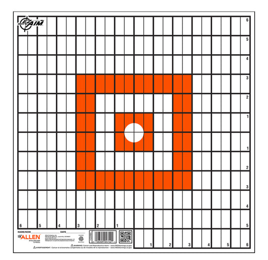 EZ-Aim 15495 Grid Target Paper Hanging 12"x12" Orange/White 12 Per Pack