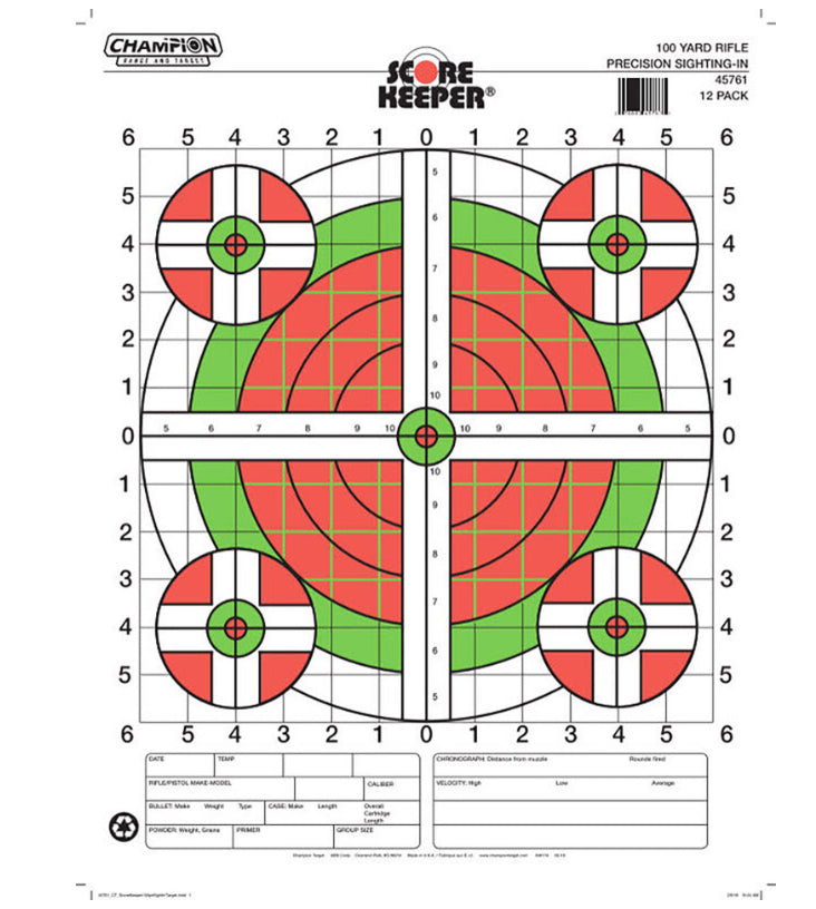 CHAMPION 100YD SIGHT IN TARGET