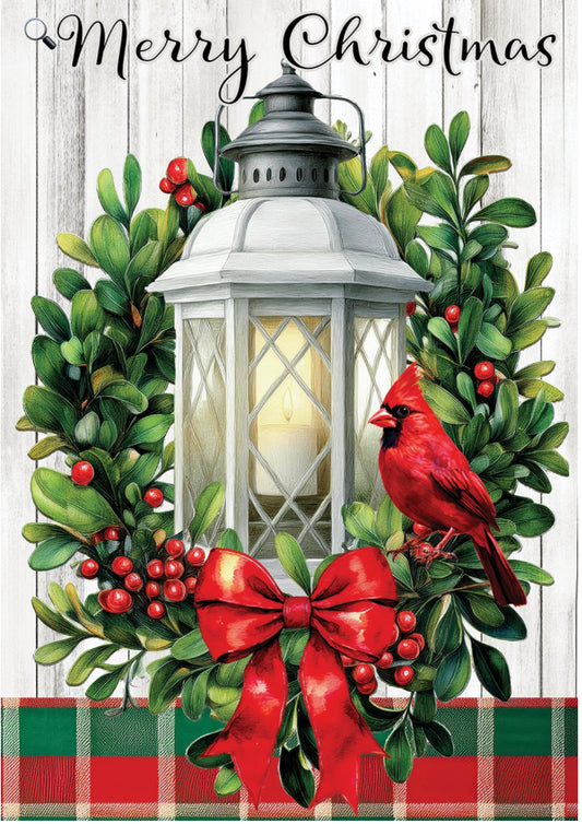 Custom Decor Cardinal Lantern-Flag Small