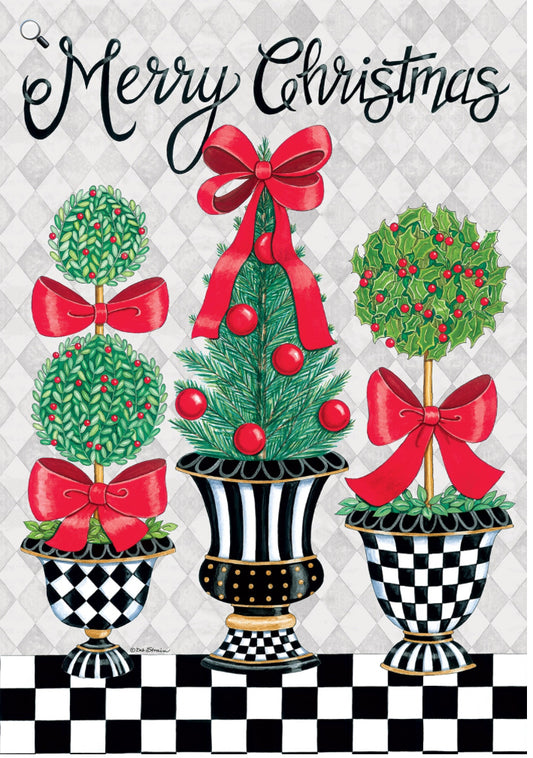 Custom Decor Christmas Topiary-Flag Small