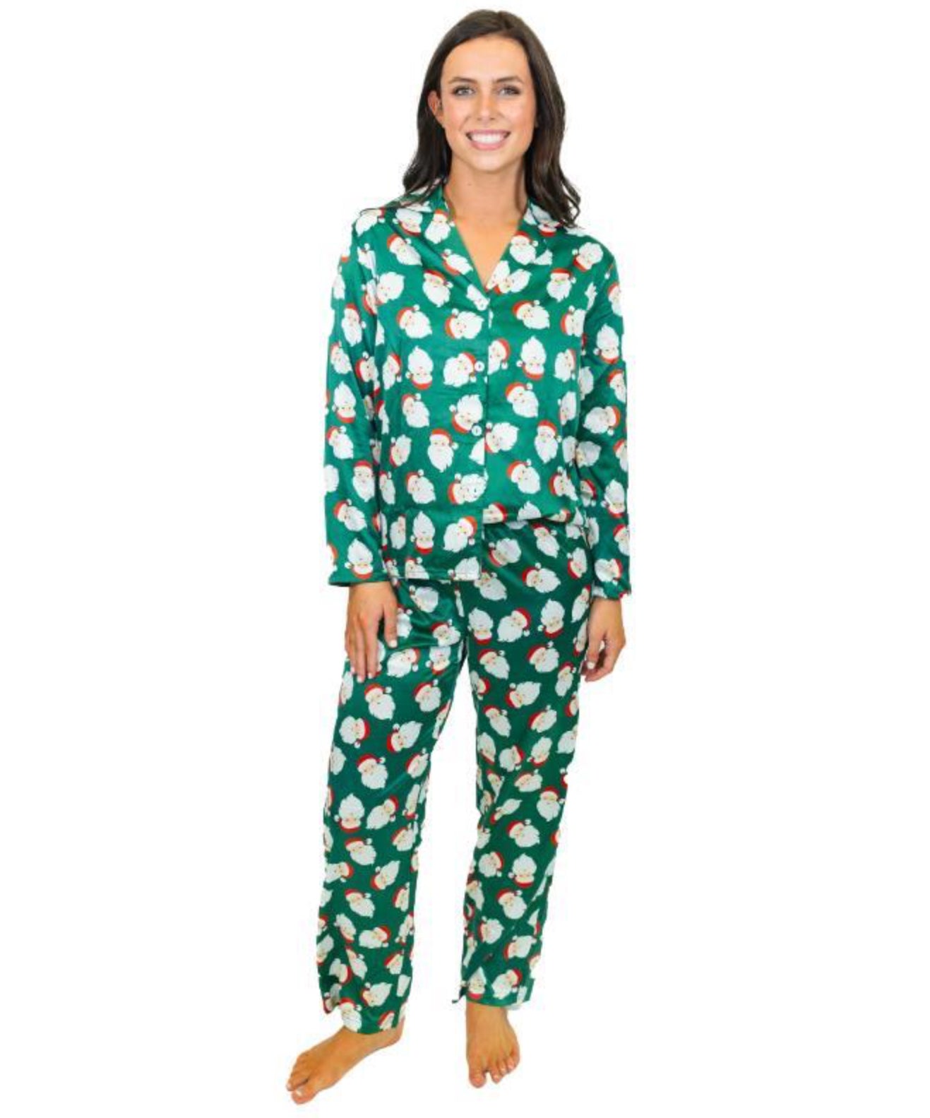 Jane Marie Good Tidings Satin Pajama Long Sleeve Set