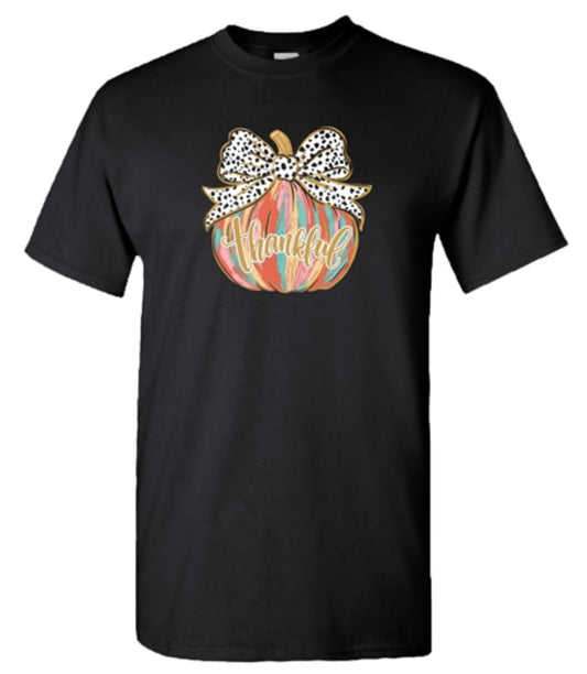 Couture Tee Thankful Painted Pumpkin Front Print