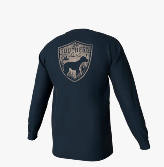 Southern Point Silhouette Shield Long Sleeve Pocket Tee