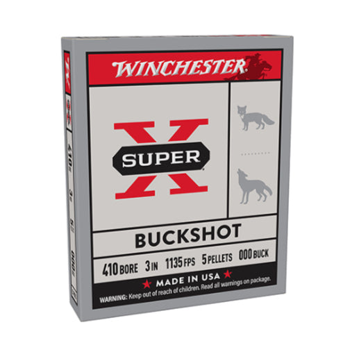 Winchester Ammo XB413 Super X 410Gauge 3" 5Pellets 000Buck Shot 5 Per Box