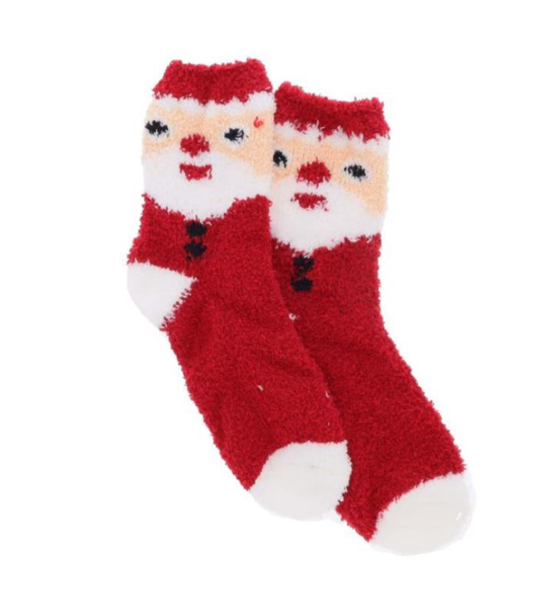 Jane Marie Santa Fuzzy Tall Sock