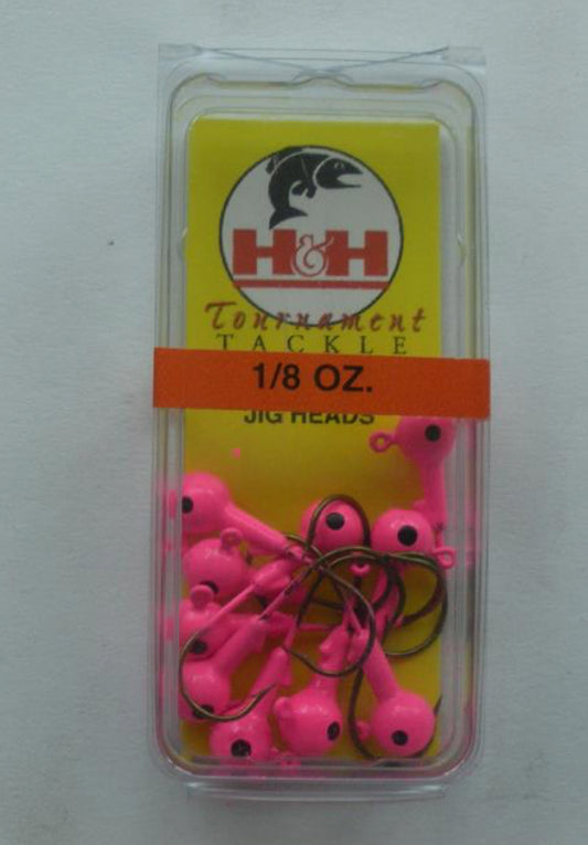 H&H B1810-07 Cocahoe Saltwater Ball Jig Head 1/8 oz. Pink10CT