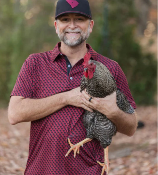 HAPPY BY RACHEL Maroon and Black Columbia, SC Polo