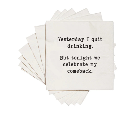 Ellembee 3 PLY Cocktail Napkins Celebrate my come back