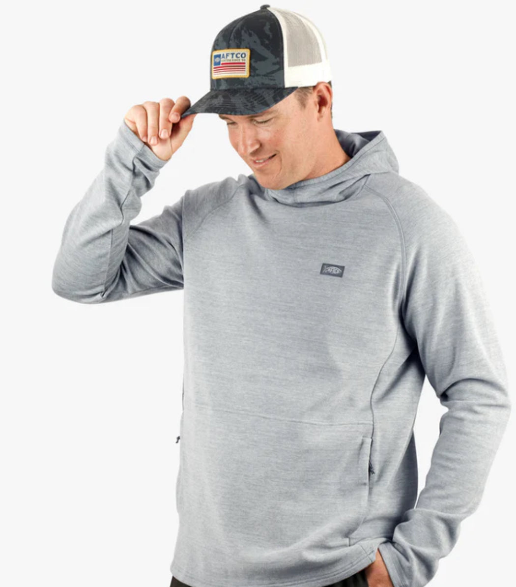Aftco Coastal Layer Hoodie Steel Heather W63209