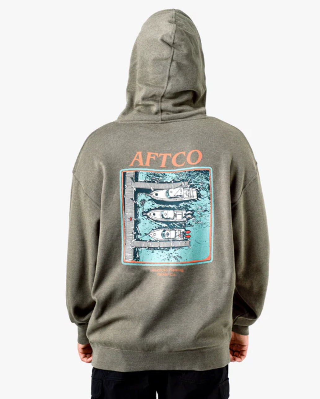 Aftco Docked PO Hoodie. Chocolate Chip Heather