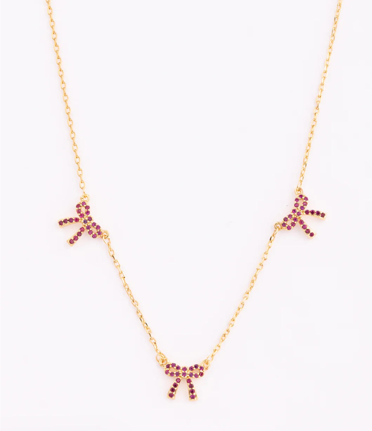 Michelle McDowell Trio Bow Necklace | Red 68473