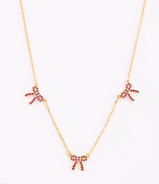 Michelle McDowell Trio Bow Necklace | Red 68473