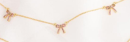 Michelle McDowell Holiday Bow Necklaces Pink