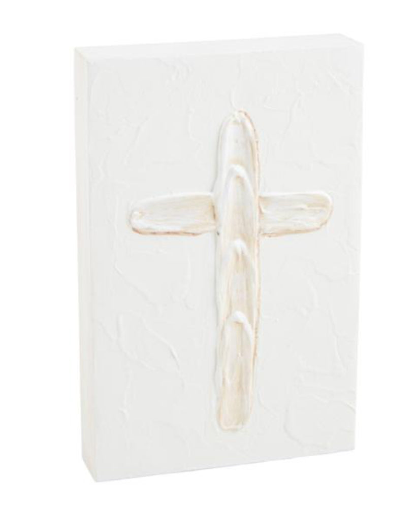 Mudpie CROSS PAINTED PLAQUE