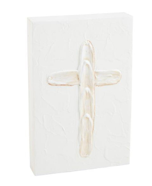 Mudpie CROSS PAINTED PLAQUE