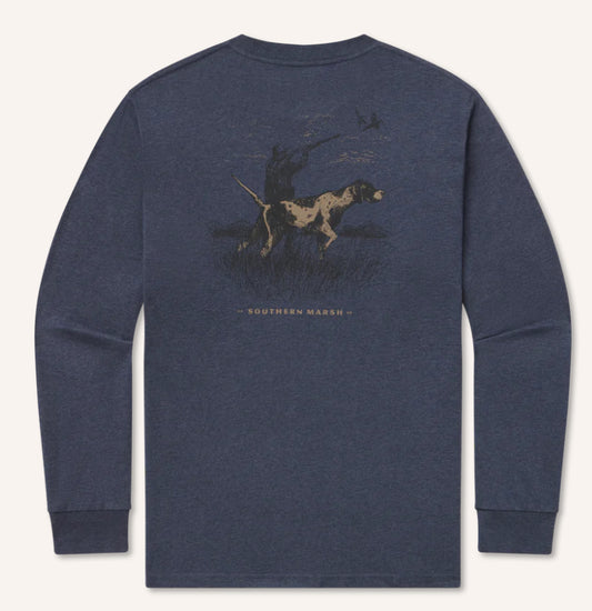 Southern Marsh L/S Pointer Uplander Tee Navy