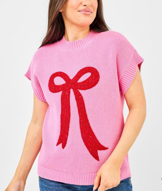 Mary Square Boucle Bow Josie Sweater
